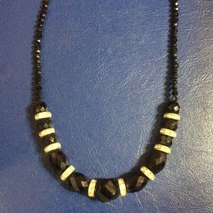 *Black crystal and rhinestone necklace